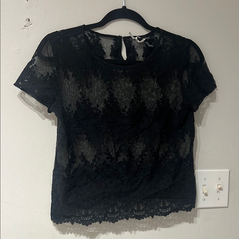 Elegant Black Lace Top